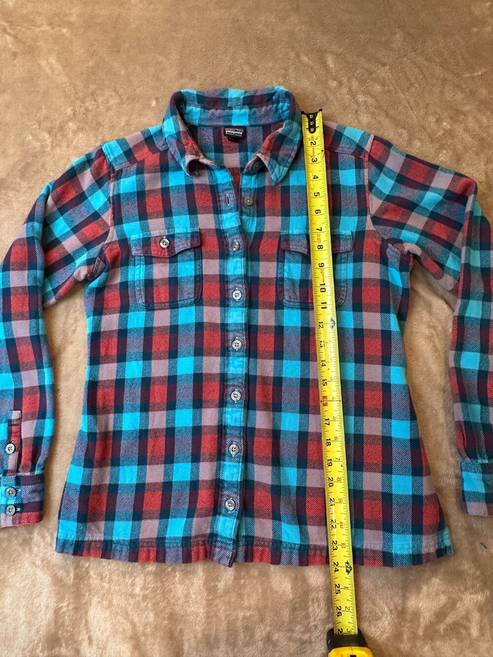 Patagonia Women's Size 6 Organic Cotton Plaid Flannel Button Front Shirt